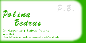 polina bedrus business card